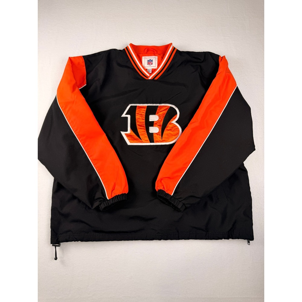 NFL Cincinnati Bengals G-III Windbreaker‎ Pullover Jacket Mens XL Black Orange